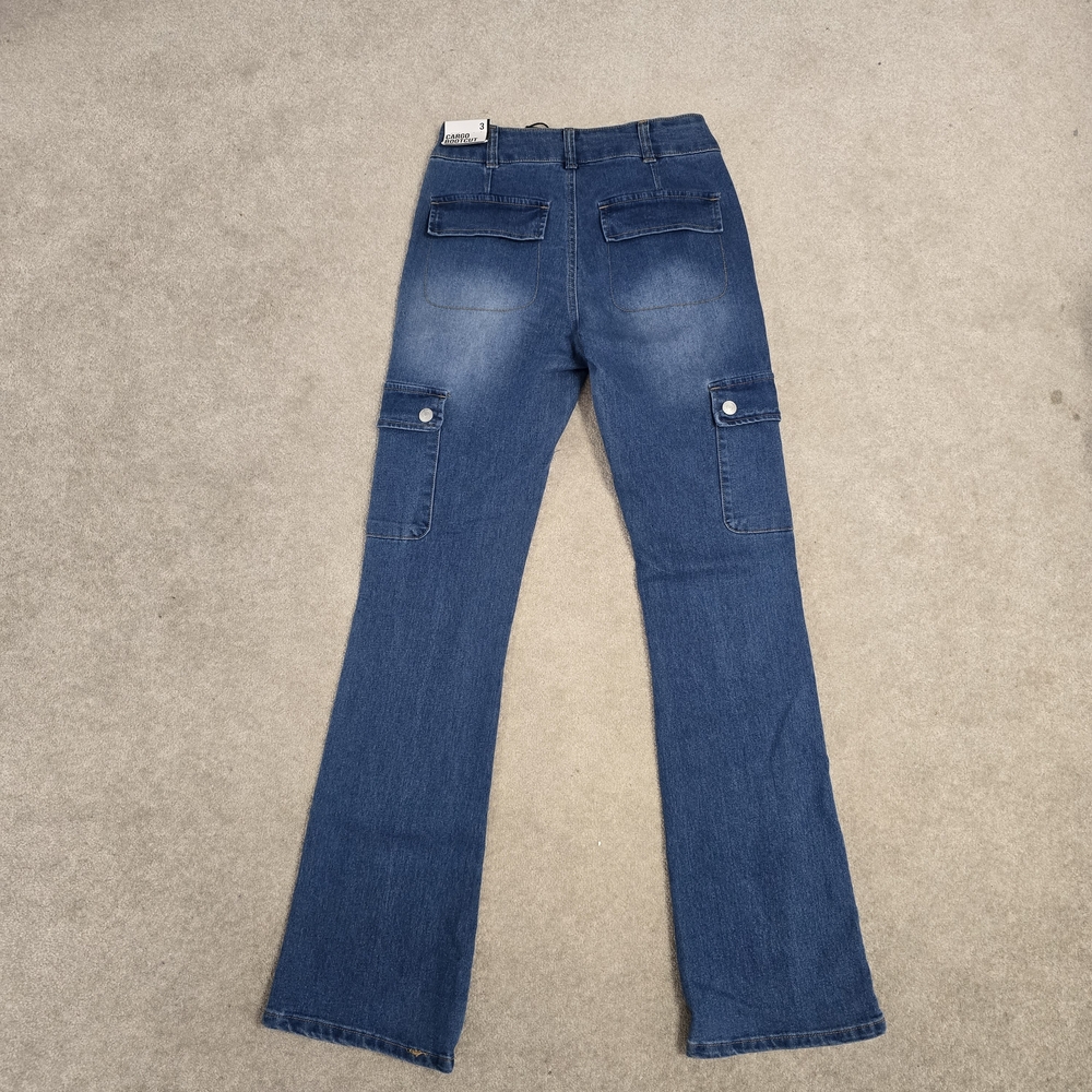 NWT Almost Famous Blue Cargo Bootcut Jeans Size 3 (26/31) - Picture 2 of 4